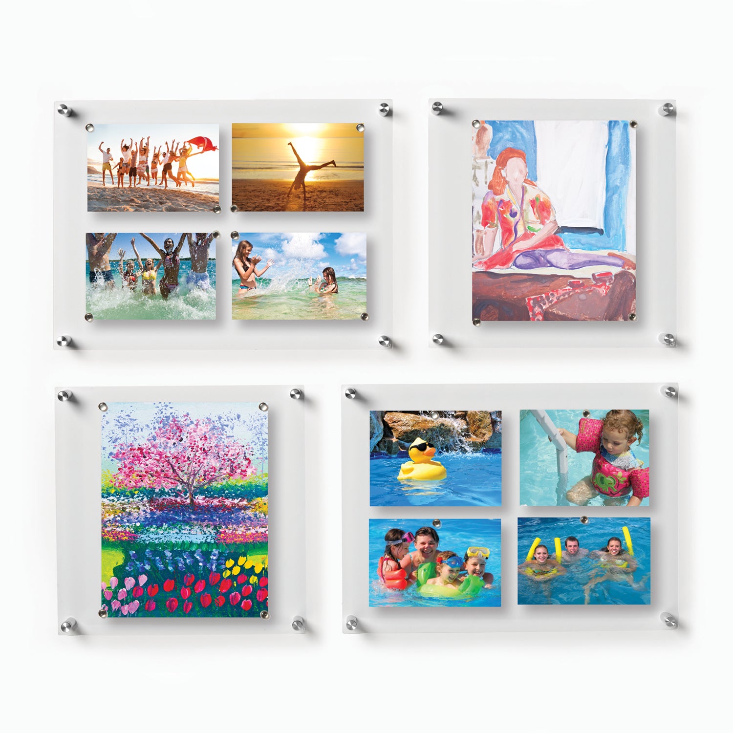 Set of 4 Mixed Single Panel Wall Frames Pinwheel (3002)