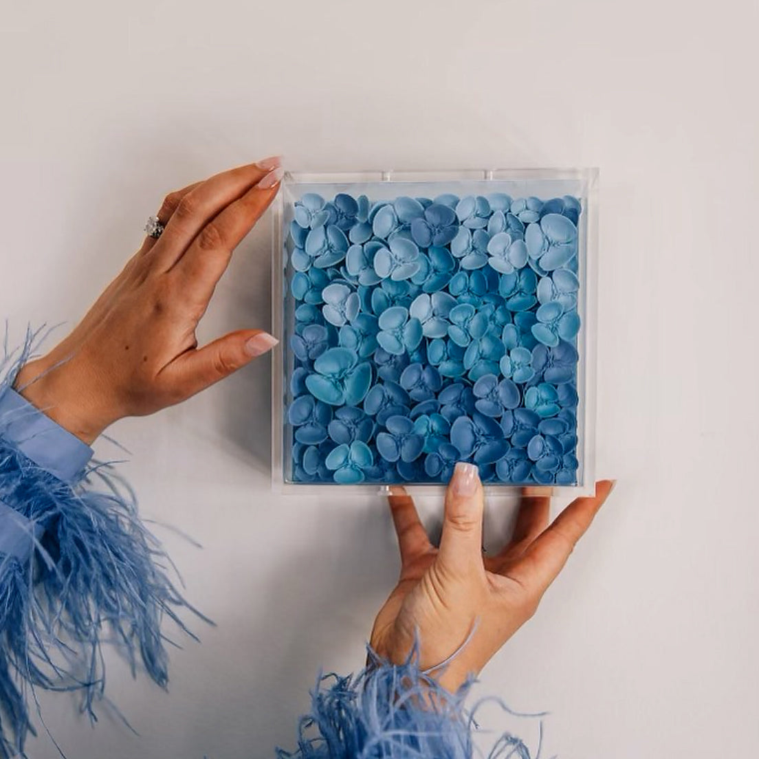 Modern Acrylic Shadowbox with Linen Canvas 3